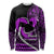 Personalised Hawaii Long Sleeve Shirt Maui Be Strong Kakau Purple Version LT01