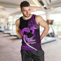 Personalised Hawaii Men Tank Top Maui Be Strong Kakau Purple Version LT01 - Polynesian Pride