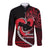 Personalised Hawaii Long Sleeve Button Shirt Maui Be Strong Kakau Red Version LT01 Unisex Red - Polynesian Pride