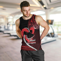 Personalised Hawaii Men Tank Top Maui Be Strong Kakau Red Version LT01 - Polynesian Pride