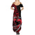 Personalised Hawaii Summer Maxi Dress Maui Be Strong Kakau Red Version LT01 - Polynesian Pride