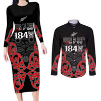 Toitu Te Tiriti 1840 Aotearoa Couples Matching Long Sleeve Bodycon Dress and Long Sleeve Button Shirt Stand Together Stand Stronger
