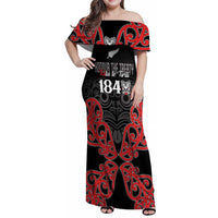 Toitu Te Tiriti 1840 Aotearoa Family Matching Off Shoulder Maxi Dress and Hawaiian Shirt Stand Together Stand Stronger