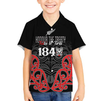 Toitu Te Tiriti 1840 Aotearoa Family Matching Tank Maxi Dress and Hawaiian Shirt Stand Together Stand Stronger LT01 Son's Shirt Black - Polynesian Pride