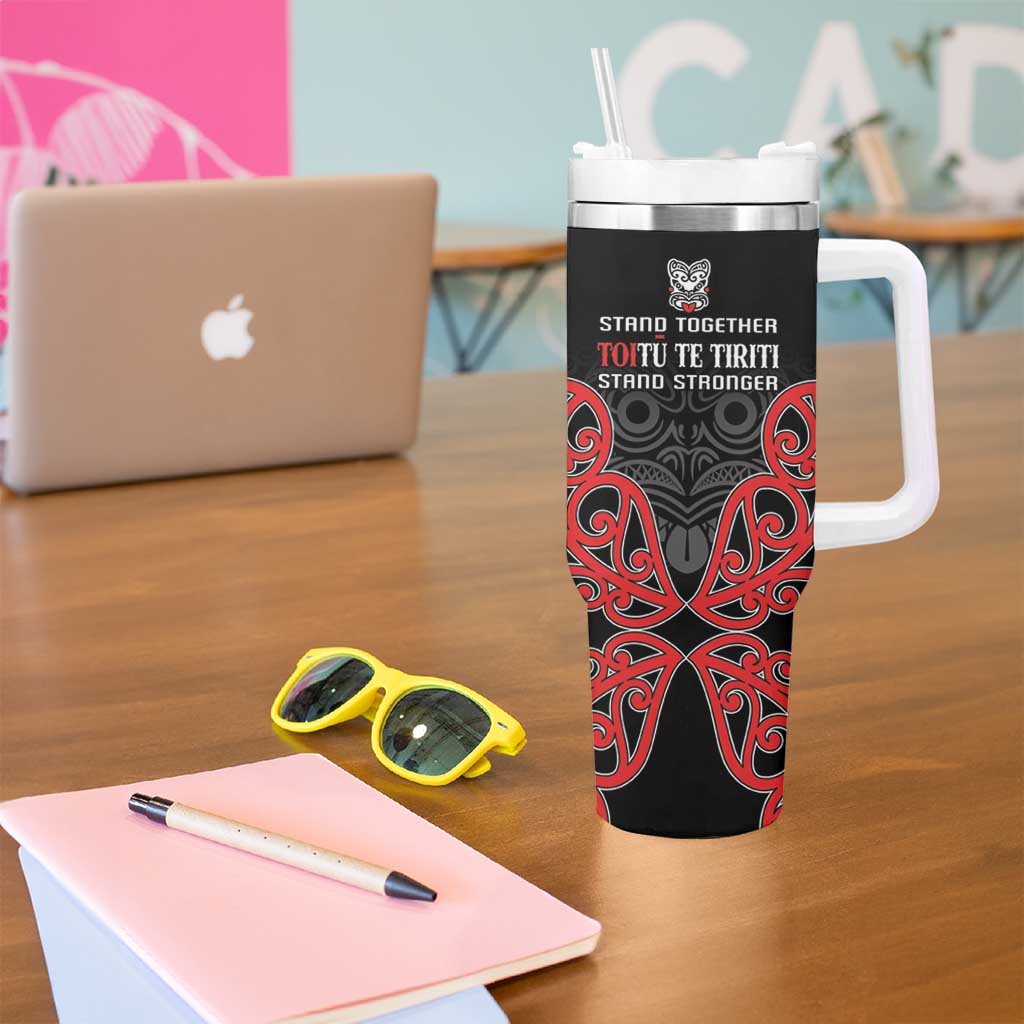 Toitu Te Tiriti 1840 Aotearoa Tumbler With Handle Stand Together Stand Stronger