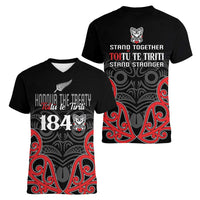 Toitu Te Tiriti 1840 Aotearoa Women V-Neck T-Shirt Stand Together Stand Stronger
