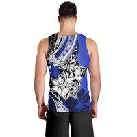 Polynesian Valentine Men Tank Top Couple Floral Unique Blue Version LT01 - Polynesian Pride