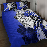 Polynesian Valentine Quilt Bed Set Couple Floral Unique Blue Version LT01 - Polynesian Pride