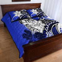 Polynesian Valentine Quilt Bed Set Couple Floral Unique Blue Version LT01 - Polynesian Pride