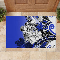 Polynesian Valentine Rubber Doormat Couple Floral Unique Blue Version LT01 - Polynesian Pride