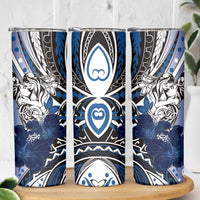 Polynesian Valentine Skinny Tumbler Couple Floral Unique Blue Version