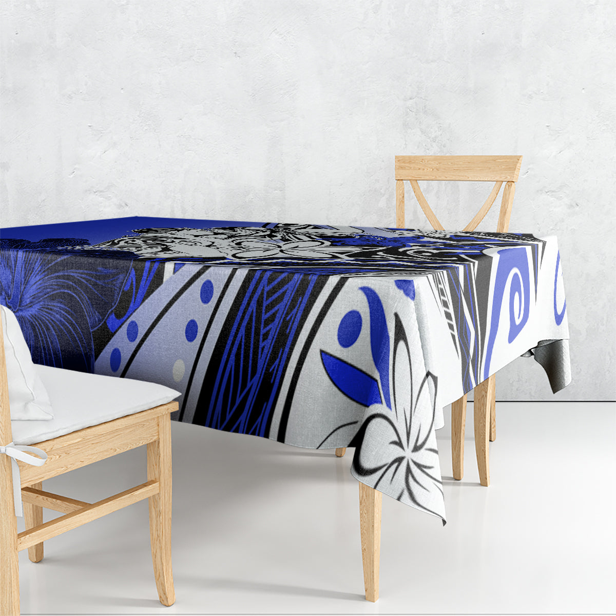 Polynesian Valentine Tablecloth Couple Floral Unique Blue Version LT01 - Polynesian Pride