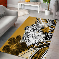 Polynesian Valentine Area Rug Couple Floral Unique Gold Version LT01 - Polynesian Pride