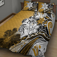Polynesian Valentine Quilt Bed Set Couple Floral Unique Gold Version LT01 - Polynesian Pride