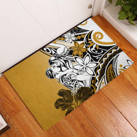 Polynesian Valentine Rubber Doormat Couple Floral Unique Gold Version LT01 Gold - Polynesian Pride