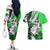 Polynesian Valentine Couples Matching Off The Shoulder Long Sleeve Dress and Hawaiian Shirt Couple Floral Unique Green Version LT01 - Polynesian Pride