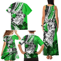Polynesian Valentine Family Matching Tank Maxi Dress and Hawaiian Shirt Couple Floral Unique Green Version LT01 - Polynesian Pride