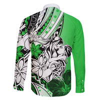 Polynesian Valentine Family Matching Tank Maxi Dress and Hawaiian Shirt Couple Floral Unique Green Version LT01 - Polynesian Pride