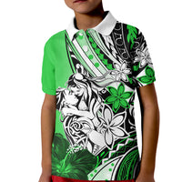 Polynesian Valentine Kid Polo Shirt Couple Floral Unique Green Version LT01 Kid Green - Polynesian Pride