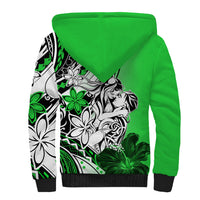 Polynesian Valentine Sherpa Hoodie Couple Floral Unique Green Version LT01 - Polynesian Pride
