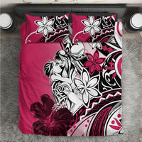 Polynesian Valentine Bedding Set Couple Floral Unique Pink Version LT01 Pink - Polynesian Pride