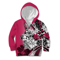 Polynesian Valentine Kid Hoodie Couple Floral Unique Pink Version LT01 Zip Hoodie Pink - Polynesian Pride
