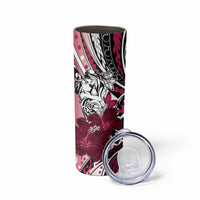Polynesian Valentine Skinny Tumbler Couple Floral Unique Pink Version