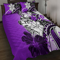 Polynesian Valentine Quilt Bed Set Couple Floral Unique Purple Version LT01 - Polynesian Pride