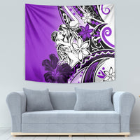 Polynesian Valentine Tapestry Couple Floral Unique Purple Version LT01 - Polynesian Pride