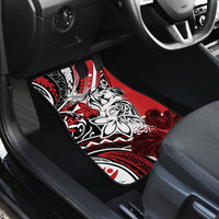 Polynesian Valentine Car Mats Couple Floral Unique Red Version LT01 - Polynesian Pride