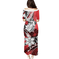 Polynesian Valentine Family Matching Puletasi and Hawaiian Shirt Couple Floral Unique Red Version LT01 - Polynesian Pride