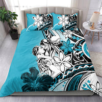 Polynesian Valentine Bedding Set Couple Floral Unique Sky Blue Version LT01 - Polynesian Pride