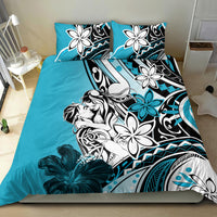 Polynesian Valentine Bedding Set Couple Floral Unique Sky Blue Version LT01 - Polynesian Pride