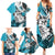 Polynesian Valentine Family Matching Summer Maxi Dress and Hawaiian Shirt Couple Floral Unique Sky Blue Version LT01 - Polynesian Pride
