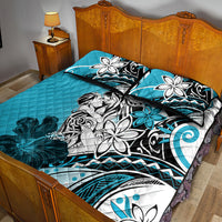 Polynesian Valentine Quilt Bed Set Couple Floral Unique Sky Blue Version LT01 - Polynesian Pride