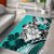 Polynesian Valentine Area Rug Couple Floral Unique Turquoise Version LT01 - Polynesian Pride