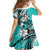 Polynesian Valentine Family Matching Summer Maxi Dress and Hawaiian Shirt Couple Floral Unique Turquoise Version LT01 - Polynesian Pride