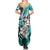 Polynesian Valentine Family Matching Summer Maxi Dress and Hawaiian Shirt Couple Floral Unique Turquoise Version LT01 - Polynesian Pride