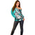 Polynesian Valentine Off Shoulder Sweater Couple Floral Unique Turquoise Version LT01 - Polynesian Pride
