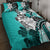 Polynesian Valentine Quilt Bed Set Couple Floral Unique Turquoise Version LT01 - Polynesian Pride