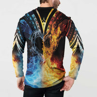 Personalised Polynesian Heart In Fire And Water Button Sweatshirt Romantic Elements