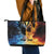 Personalised Polynesian Heart In Fire And Water Leather Tote Bag Romantic Elements