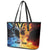 Personalised Polynesian Heart In Fire And Water Leather Tote Bag Romantic Elements