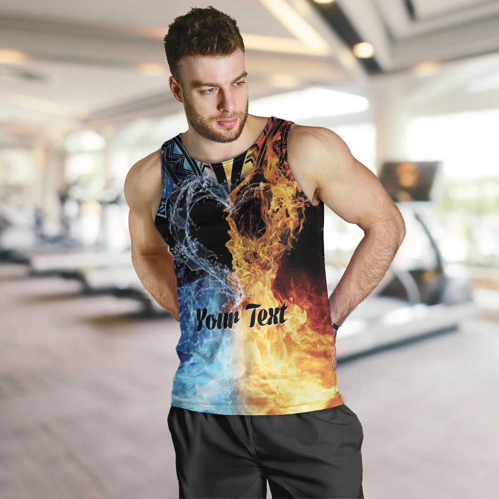 Personalised Polynesian Heart In Fire And Water Men Tank Top Romantic Elements