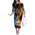 Personalised Polynesian Heart In Fire And Water Off The Shoulder Long Sleeve Dress Romantic Elements