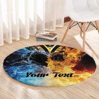 Personalised Polynesian Heart In Fire And Water Round Carpet Romantic Elements LT01 - Polynesian Pride