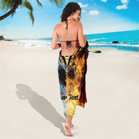 Personalised Polynesian Heart In Fire And Water Sarong Romantic Elements