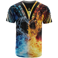 Personalised Polynesian Heart In Fire And Water T Shirt Romantic Elements