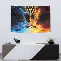 Personalised Polynesian Heart In Fire And Water Tapestry Romantic Elements