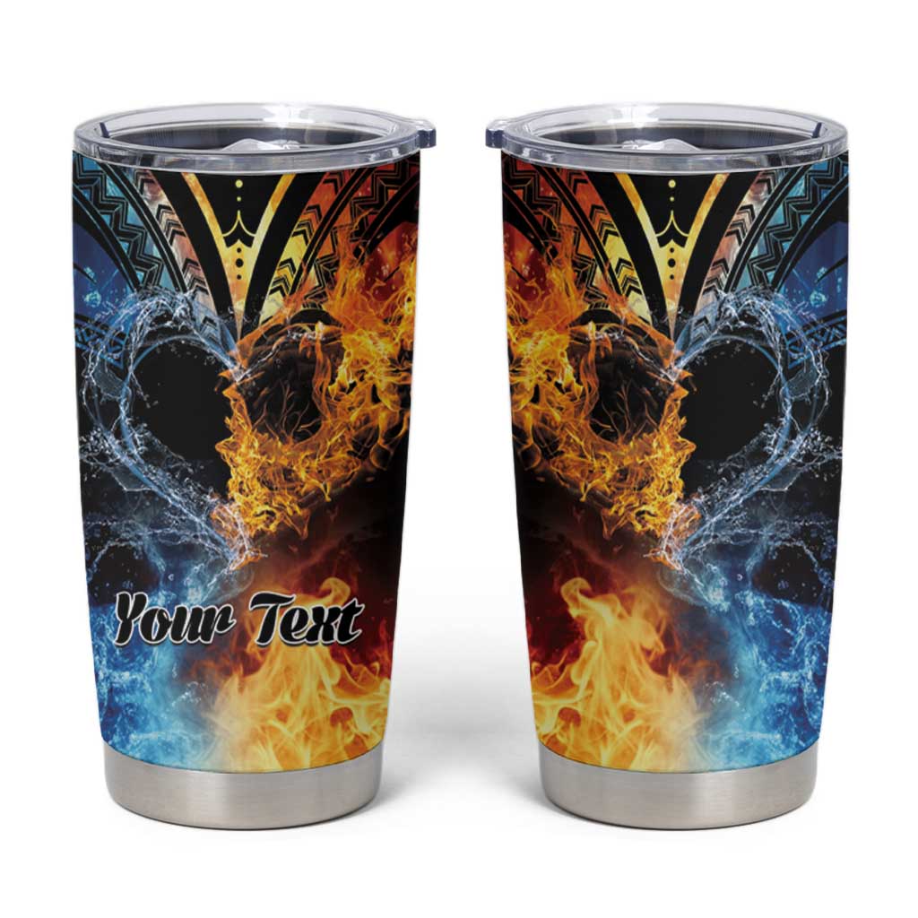 Personalised Polynesian Heart In Fire And Water Tumbler Cup Romantic Elements